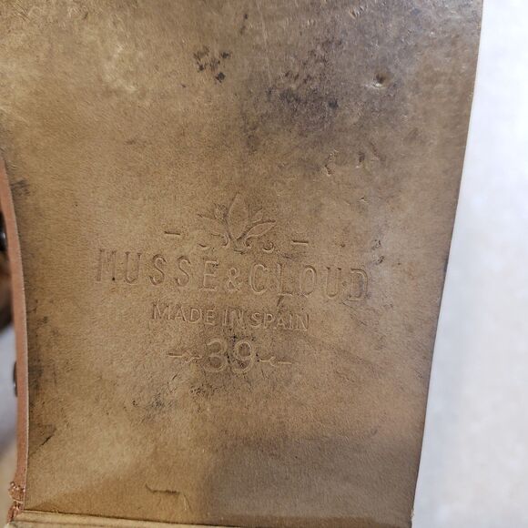 Anthro Musse & Cloud Booties Womens 8 Brown Leather Studded Peep Toe Ankle Zip - Picture 9 of 9